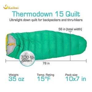 Ultralight Cold Weather 3 Season Quilt Down Sleeping bag for Camping, Backpacking and Hammocks