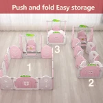 Updated indoor portable plastic foldable baby fence baby play folding safety playpen