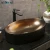 Import vessel shape cooper metal color wash basin lavatory oval bronze bathroom sink from China
