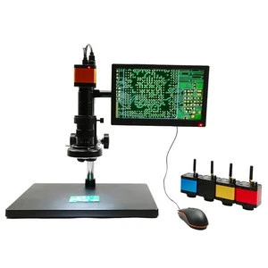 Video Microscope VMS2M35 HD-MI/USB/WIFI Digital Video Camera Microscope with 10A Stand + 11.6 inch  HD Monitor + 32G TF Car