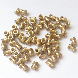 VMT Injection Molded M8 Brass Insert Through Thread Knurled Copper Inserts Nut