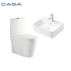 Wash Basin One Piece Siphonic Water Closet  Ceramic Bathroom Set