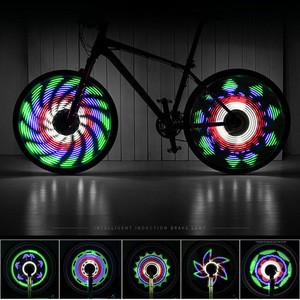 Waterproof Bicycle Spoke Light 64 LEDs 30 Patterns Double Side Display Cycling Tire Light