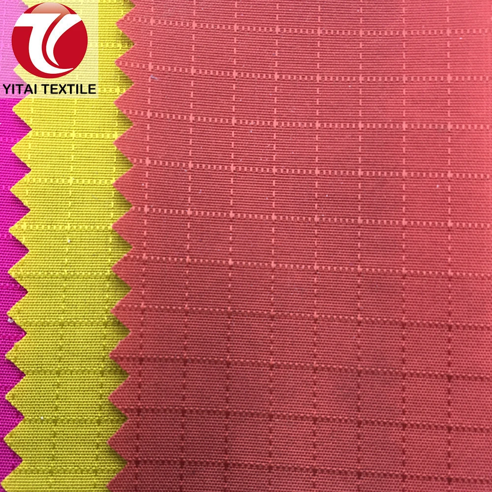 waterproof or water repellent 100% nylon taslan 0.5cm ripstop dobby fabric with pu coated