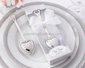 Wedding Return Gifts Heart Tea Infuser in Elegant White Gift Box Tableware
