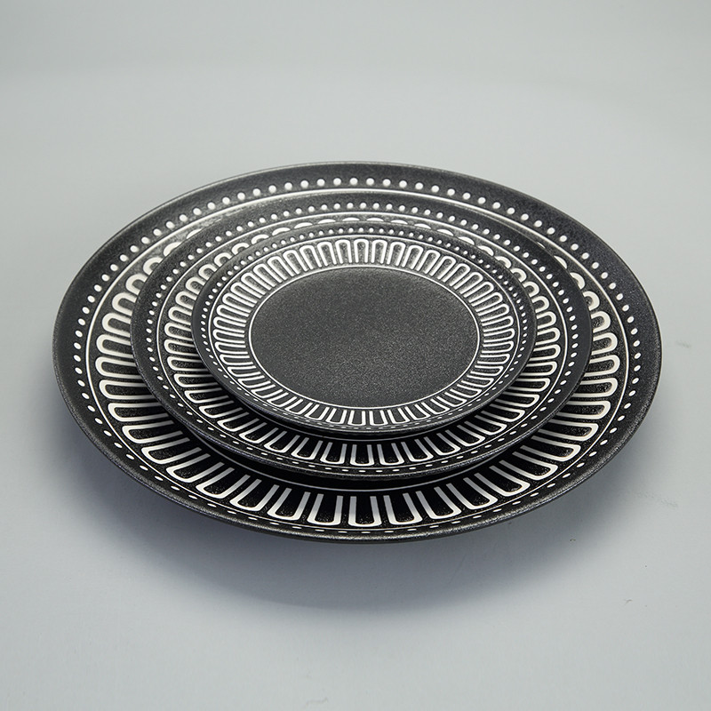Buy Weiye Arabic Style Black Tableware Porcelain Shallow Rice Plate ...