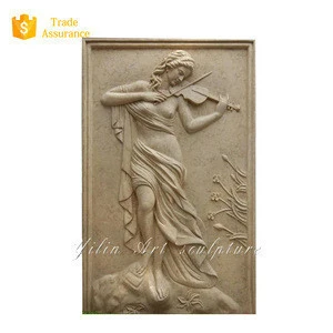 White flower relief carving wall decoration