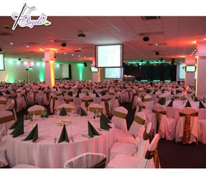 white ivory black polyester banquet chair cover for wedding stackable banquet chairs
