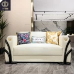 White Wooden Leg Leather Home Living Room Furniture Couch Modern Italy Luxury Medusa Sofa