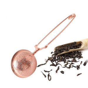 Wholesale 304 stainless steel handle tea ball multifunctional rose gold tea infuser