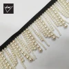 wholesale beaded pearl tassel fringe handmade pearls trimming for dresses decoration