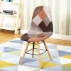 Wholesale Cheap price italian modern design home furniture wooden legs uoholstery patchwork fabric dining chair