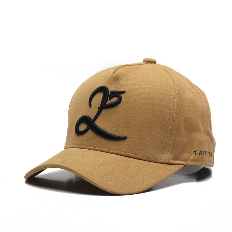 Wholesale Curved Brim baseball cap 3D Embroidery baseball cap  Hard Hat 5 Panel baseball cap