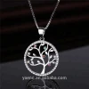 Wholesale Custom 925 Sterling Silver Jewelry CZ Colorful Tree Of Life Pendant