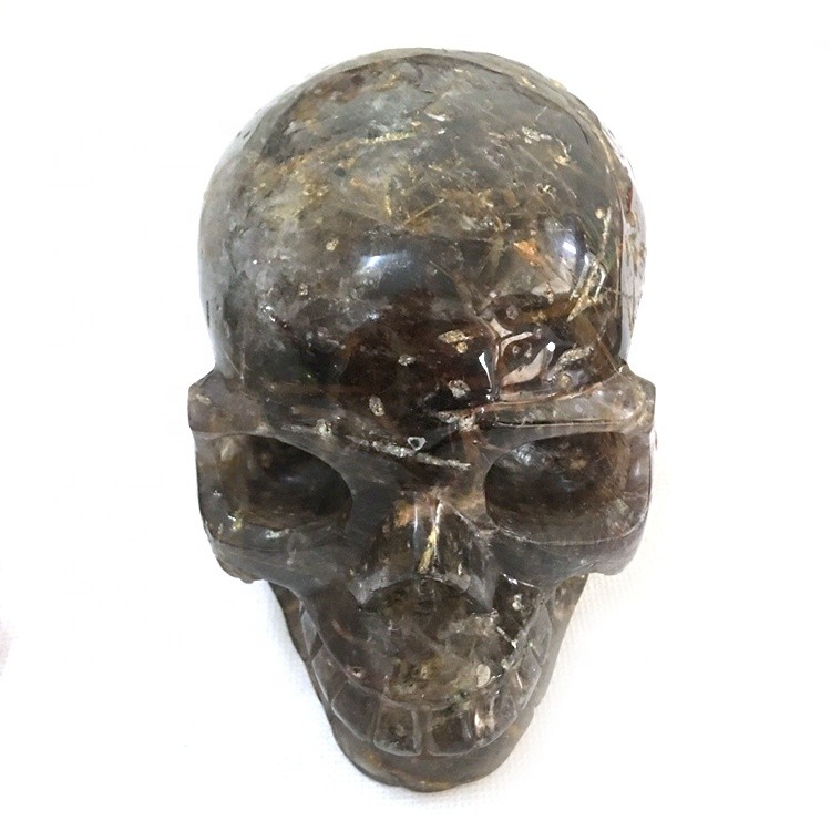 Wholesale Customize Natural Golden Rutiled Quartz Crystal Skulls