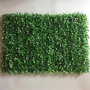Wholesale decorative green artificial plant wall boxwood hedge for green outdoor wall 40*60cm