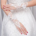 Wholesale Fingerless White Bridal Wedding Hand Gloves