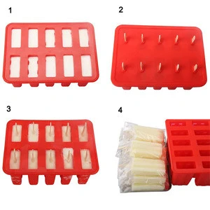Wholesale Food Grade BPA-Free Homemade DIY Handheld Frozen Ice cream Popsicle Silicone Molds