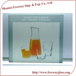 Wholesale glass pitcher set fruit infusion without handle in gift box