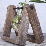 Wholesale Glass Table Flower Vase Hydroponic Container Home Office Decor with 1 2 3 Beakers with Wooden Tray