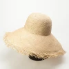 Wholesale High Quality Blank Summer Natural Bao Straw Hat with Fringed Big Brim