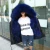 Wholesale Large Quantity Fashion Women Parka Rex Rabbit Fur Lining Purple Hooded Parka Fur Raccoon Jacket