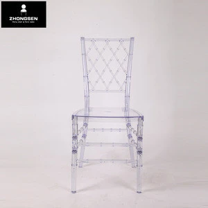 Wholesale Modern High Quality Restaurant Stackable Transparent Diamond Resin Chiavari Chair