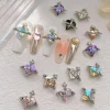 wholesale Nail jewelry saturn heart western empress chrome heart nail rhinestone charms planet western nail art for manicure