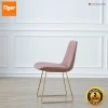 wholesale restaurant furniture metal frame pink velvet dining chairs