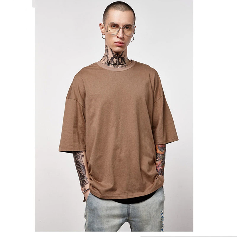 Wholesale Solid Color Loose Best Price Hot Selling Hip-hop Oversized Drop Shoulder Street Style T Shirt For Man