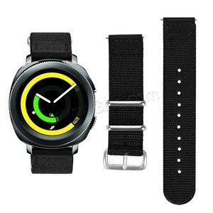wholesale watch accessories 22mm custom nylon watch band with stainless steel clasp