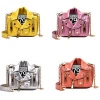 Wholesale women&#39;s crafts stud punk style leather small crossbody bag