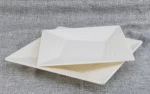 Wholesales Square stripe design Melamine plastic Restaurant Platess Big Size Sashimi Dish plates