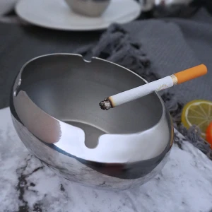 windproof ashtray simple Design Ashtray Custom Logo Round Shape Standing Smokeless Stainless steel Ashtray