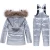 Winter Down Jacket And Snowpants Hooded Silver Children&#x27;s Ski Suit Set