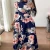Import women clothing dress Cotton Waist &amp; long style &amp; High Waist One-piece Dress with Knitted printed floral 241704 from China