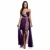 Import Women&#039;s Purple Rhinestone Beaded Sheer-overlay cocktail dress, formal gown homecoming prom dress from China