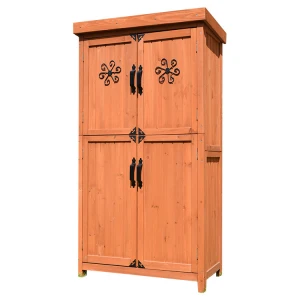 Wooden Storage Shed Garden Backyard Shed Storage Outdoor With Farm Tool