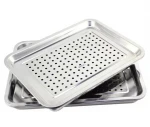 XINCHU Hamburger Bun Baking Pan Stainless Steel Perforated Baking Tray Stainless Steel Mesh Tray