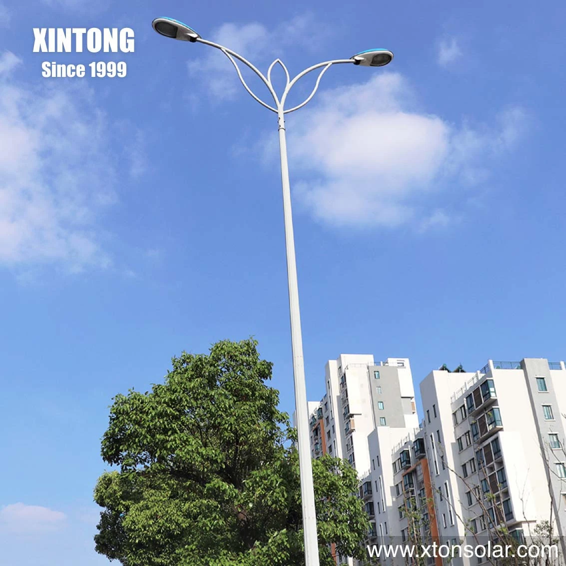 XINTONG double arms LED street light lighting pole