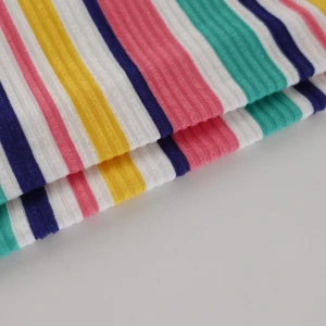 Yuhong 2019 trendy rainbow color brushed knit 3*2 rib fabric good quality for shirt/dress/pajamas