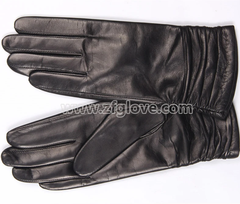 ZF1029 Plain Style and Daily Life Usage Touch Screen Women Leather Gloves Mittens