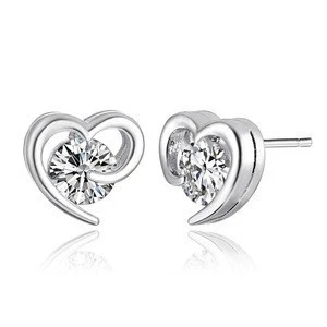 Zhefan Latest design Christmas jewelry earrings heart custom heart earrings for cute girl