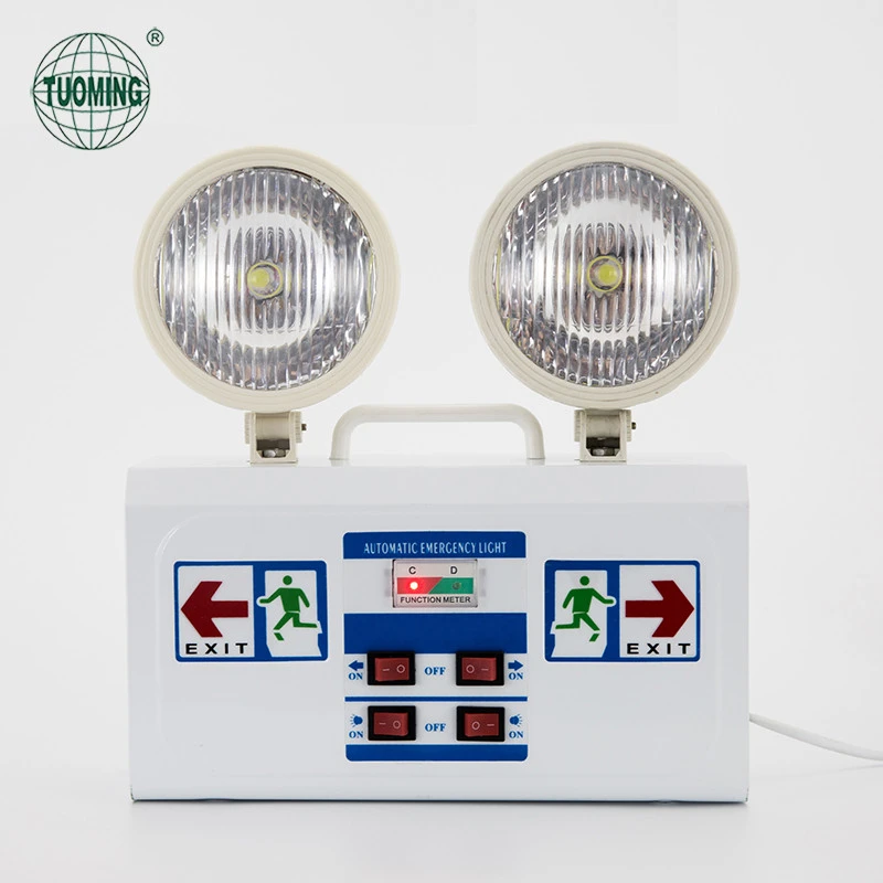 Zhongshan supplier 220V led rechargeable emergency light lamp double heads battery led emergency light