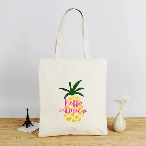 Cotton shopping bag school bag with lining canvas hot selling on amazon Youtube facebook promotional bag
