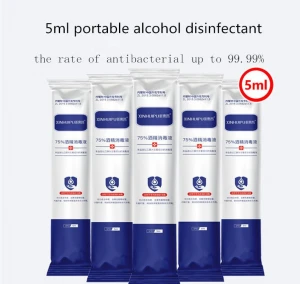 Hospital 75% alcohol surgical skin disinfection  portable 5ml