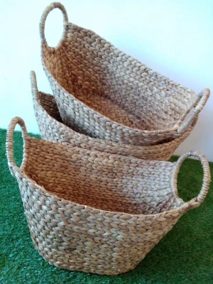 Decorative Basket from Seagrass, Water Hyacinth, Rattan, Bamboo etc