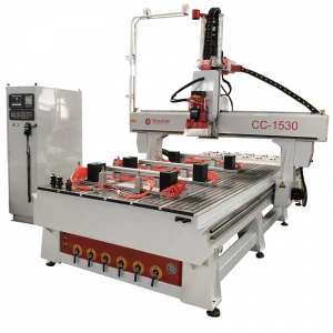 Solid Wood/MDF Door Cutting Drilling and Engraving 4 axis ATC CNC Router Machine