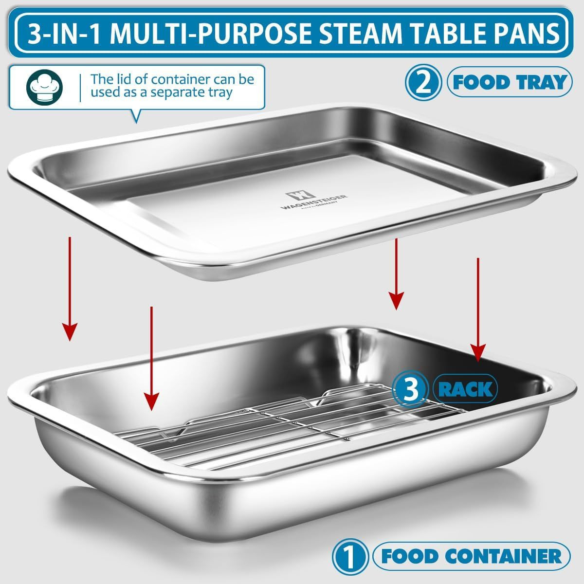 Steamable Containers Buy Stainless Steel Steam Food Copntainer With Rack & Lid (tray) 8 ...