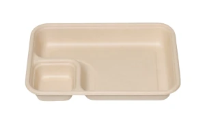 1000ml/34oz 2-compartments disposable bagasse take-out container degradable